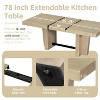 6 Piece Extendable Dining Table Set for 6, Farmhouse Dining Set Kitchen Table Set with 4 Upholstered Chairs & Bench - ModernLuxe - 4 of 4