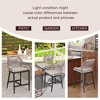 Outdoor Wicker Bar Stool Set of 2, Sponge Outdoor Square Bar Chair, High Top Rattan Barstool - 4 of 4