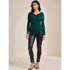 INSPIRE CHIC Women's Semi Sheer Long Sleeve Ruched V Neck Sequin Panel Casual Party Shirt - 2 of 4