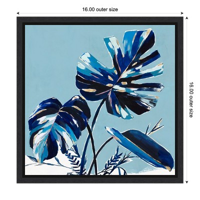 Blue Monstera Tropical Canvas Wall Art Print