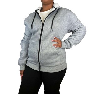 Blue Ice Women's Loose Fit  Fleece Lined Full-Zip Hoodie - 1 of 4
