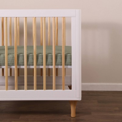 Matcha Green Organic Cotton Muslin Mini Crib Sheet
