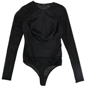 GUESS Womens Mixed Media Cut Out Bodysuit Jumpsuit - 1 of 2