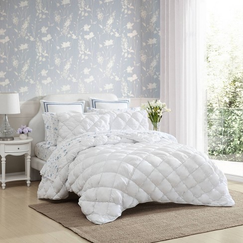 Laura Ashley 3pc Full/queen Susanna Microfiber Quilt Bedding Set White :  Target