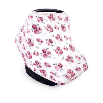 Hudson Baby Infant Girl Multi-use Car Seat Canopy, Roses, One Size