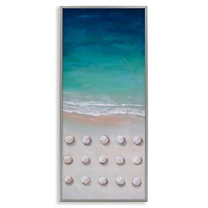Stupell Industries Aerial Umbrellas on Beach Coast, 13" x 30" - 1 of 4