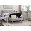 VYNXARIA-Velvet Gray Fabric Storage Bench with Wood Legs For Living Room Bedroom Indoor - 3 of 4