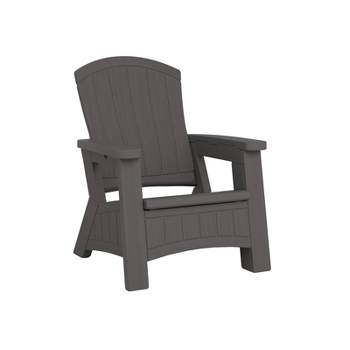 Elements Adirondack Chair with Storage Gray - Suncast