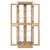 Alilang 24.21 Inch Tall Wooden Display Cabinet with Four Glass Doors and Shelves - Light Oak - 3 of 4