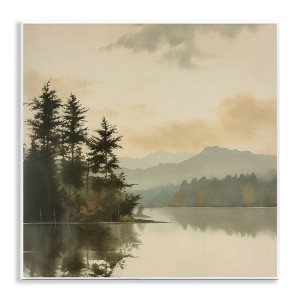 Stupell Industries Beige Mountain Landscape Wall Plaque Art, 12" x 12" - 1 of 4