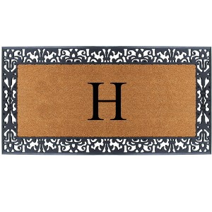 A1HC Natural Coir Monogrammed Outdoor Entrance Door Mat 30X60, Anti-Shed Treated Durable  Doormat - 1 of 4