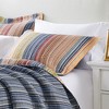 Greenland Home Fashions Katy Sham – 100% Cotton, Multi-Color Stripes, Decorative Ties, Reversible, Machine Washable - 3 of 4