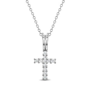 Girls' CZ Cross Sterling Silver Necklace - In Season Jewelry - 1 of 4