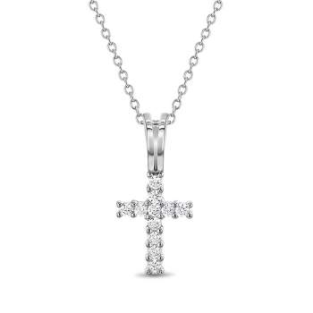 Girls' CZ Cross Sterling Silver Necklace - In Season Jewelry
