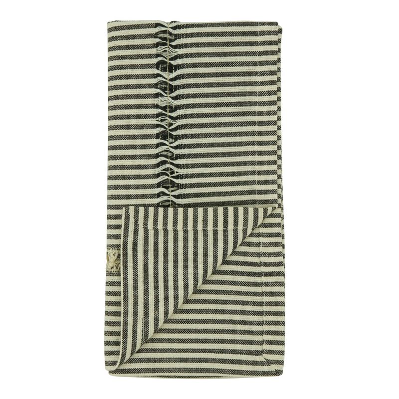Saro Lifestyle Stripe Design Hemstitched Table Napkins (Set of 4), 2 of 5