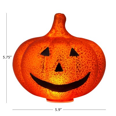 Mr. Halloween 6" Orange Mercury Glass Jack-O-Lantern Lights Set