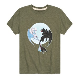 Boys' - How to Train Your Dragon - Night And Light Moon Short Sleeve Graphic T-Shirt - 1 of 3