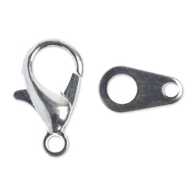John Bead Must Have Findings Metal Silver 12mm Lobster Clasps for Jewelry Making Findings, 10 Pieces