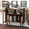 TIRAMISUBEST Record Player Stand with Storage, Vinyl Record Player Table, Large Record Player Cabinet Wood, Turntable Stand with Speaker Shelf (Brown) - 4 of 4