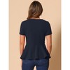 INSPIRE CHIC Women's Short Sleeve Round Neck Stretch Business Classic Peplum Top - 3 of 4