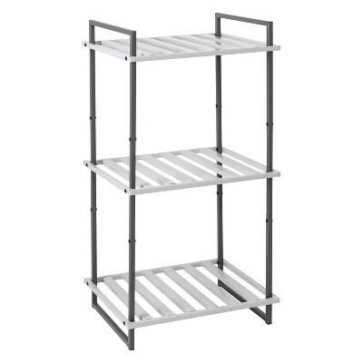 Honey-Can-Do 3 Tier Square Tube Shelf Gray