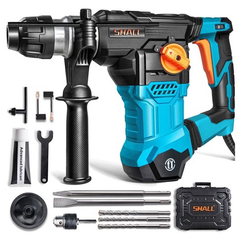 Shall 1-1/4 Inch Sds Plus Heavy Duty Rotary 12.5 Amp Corded Electric Hammer Drill With 3 Bits, 4 Functions, Speed Adjustments And Chisels : Target