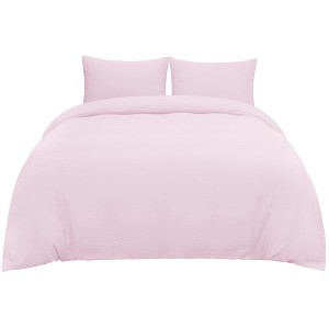 PiccoCasa Washed Brushed Microfiber Soft Duvet Cover Set 3 Pieces including 2 Pillow Cases - 1 of 4