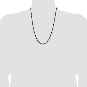 Chisel Stainless Steel Polished Black IP-plated 3mm 24" Round Curb Chain Necklace - 1 of 4