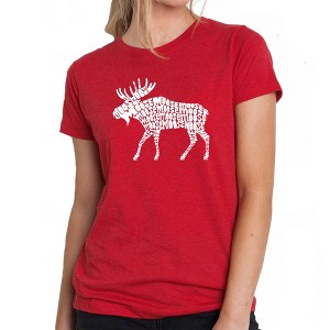 LA Pop Art Women's Premium Blend Word Art T-shirt - Moose - 1 of 4