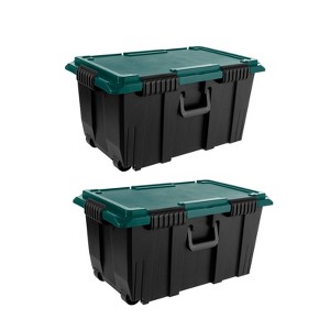 IRIS 2pk 20gal Remington Airtight Footlocker Weathertight Storage Bins with Lids Heavy Duty Containers - 1 of 4