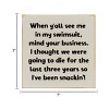 Slickblue Humorous Summer Quote Sign – Swimsuit Body Joke – 7x7 Rustic Wall or Shelf Décor, Color Options - 3 of 3