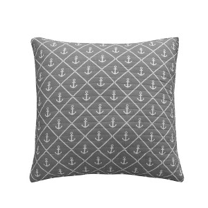 Provincetown Euro Sham - Grey and White - Levtex Home - 1 of 3