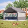 ORRD Extra Large Outdoor Dog House Tent, 3-Sided Mesh Windows, Sun & Rain Cover Pet Shelter, Gray 4'x4'x3.3' - 4 of 4