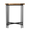HDZNVF 21.5 inch x 24 inch Round Side Table With Wood Top, End Table for Living Room Bedroom - 3 of 4