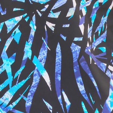 blue painterly leaves