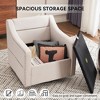 Teddy Fabric 360° Swivel Accent Chair Upholstered with One Back Pillow, Armrests featuring Rivet Craftsmanship, Single Sofa Chair with High Backrest - 4 of 4