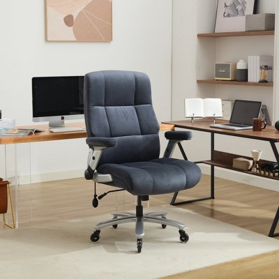 Dsvimoy Task and Office Chair Big and Tall Executive Chair with Adjustable Headrest for Desk Use, Blue, 32"*26"*18"
