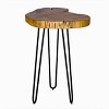 Alaterre Furniture Hairpin Live Edge Round End Table Metal And Wood Natural Brown - image 2 of 4