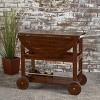 MAYEERTY 35.50" Modern WOOD METAL Portable BARCART Large Capacity Storage - 2 of 4