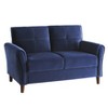 TiramisuBest Modern Dark Gray Loveseat Sofa, Textured Fabric 2-Seater Couch with Rounded Arms, Attached Cushions for Living Room, Bedroom - 3 of 4