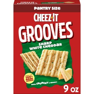 Cheez-It Grooves Sharp White Cheddar Crackers - 9oz - 1 of 4