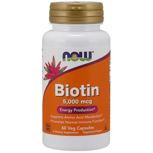 Now Foods Biotin 5000mcg 60 Capsule : Target