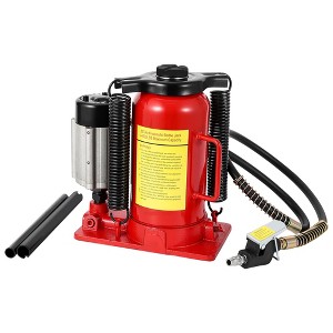 TruAIR Heavy Duty Air Hydraulic Bottle Jack – Dual Pneumatic/Manual Operation for Trucks/SUVs,Red - 1 of 4