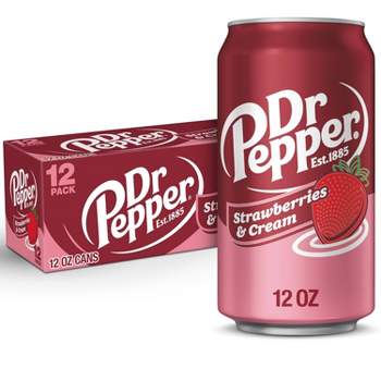 Dr Pepper Strawberries & Cream Soda - 12pk/12 fl oz Cans