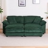 84.6" Convertible Sectional Sofas Corduroy 2-Seater Sofa with 2 Ottomans, 2 Back Pillows & 2 Toss Pillows ¨C Deep Seat Couch for Living Room - 3 of 4