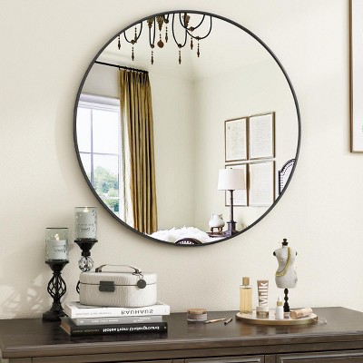 BEAUTYPEAK 18"x18" Round Wall Mirrors Bathroom Vanity Mirrors
