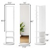 FURNIinspire Full Length Mirrors 66 Inch Bedroom Standing Mirror Full Length Floor Mirror with Hook Storage Rack Coat Rack, White, 17.8"*17.8"*66" - 3 of 4