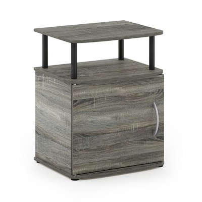 Furinno JAYA Utility Design End Table, French Oak/Black