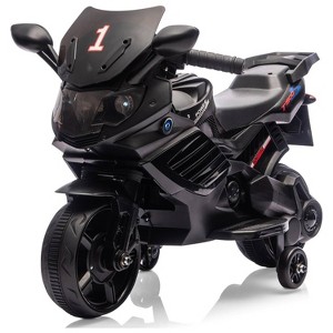 6V Kids Ride On Motorcycle w/Training Wheels, Electric Bike Toy w/Headlight, Horn & Music, Gift for Ages 3-6 - 1 of 4