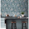 Nuit Sky Blue Floral Birds Paste the Wall Wallpaper - 2 of 4